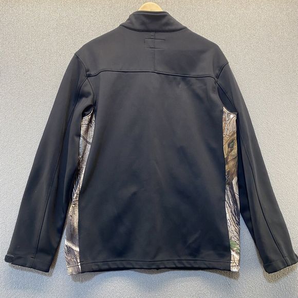Realtree Outdoor Jacket Coat Black Camo Hunting Long Sleeve - Picture 2 of 8